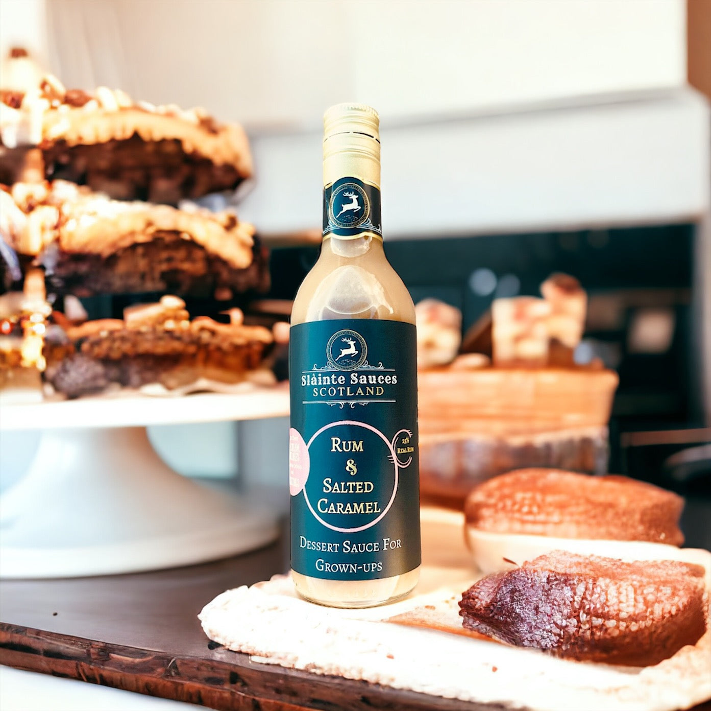 Rum & Salted Caramel Sauce - Scottish Boozy Dessert Topping & Gourmet Gift