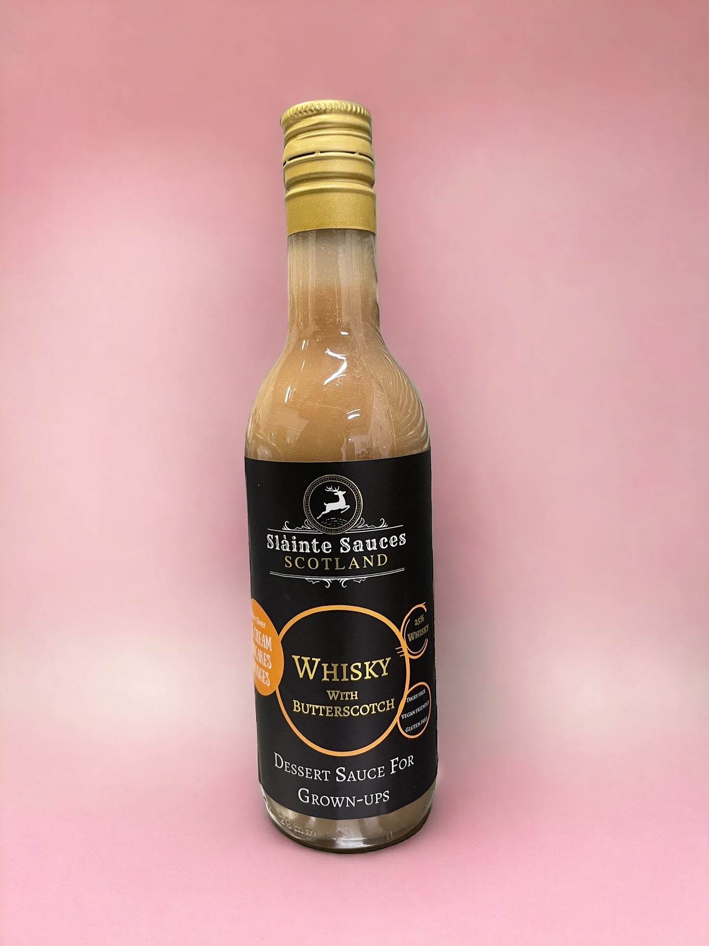 A whisky with butterscotch Sauce