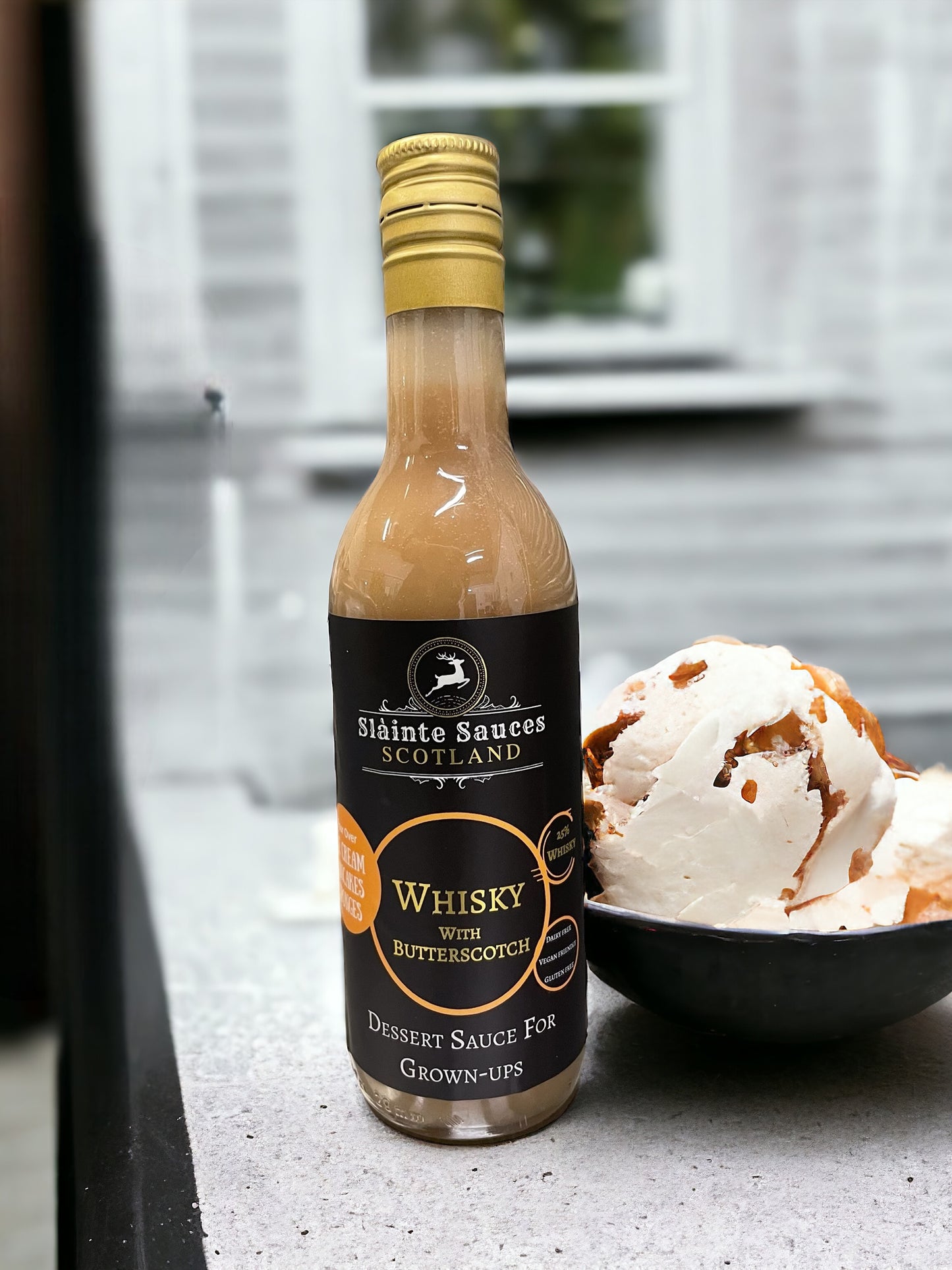 A whisky with butterscotch Sauce