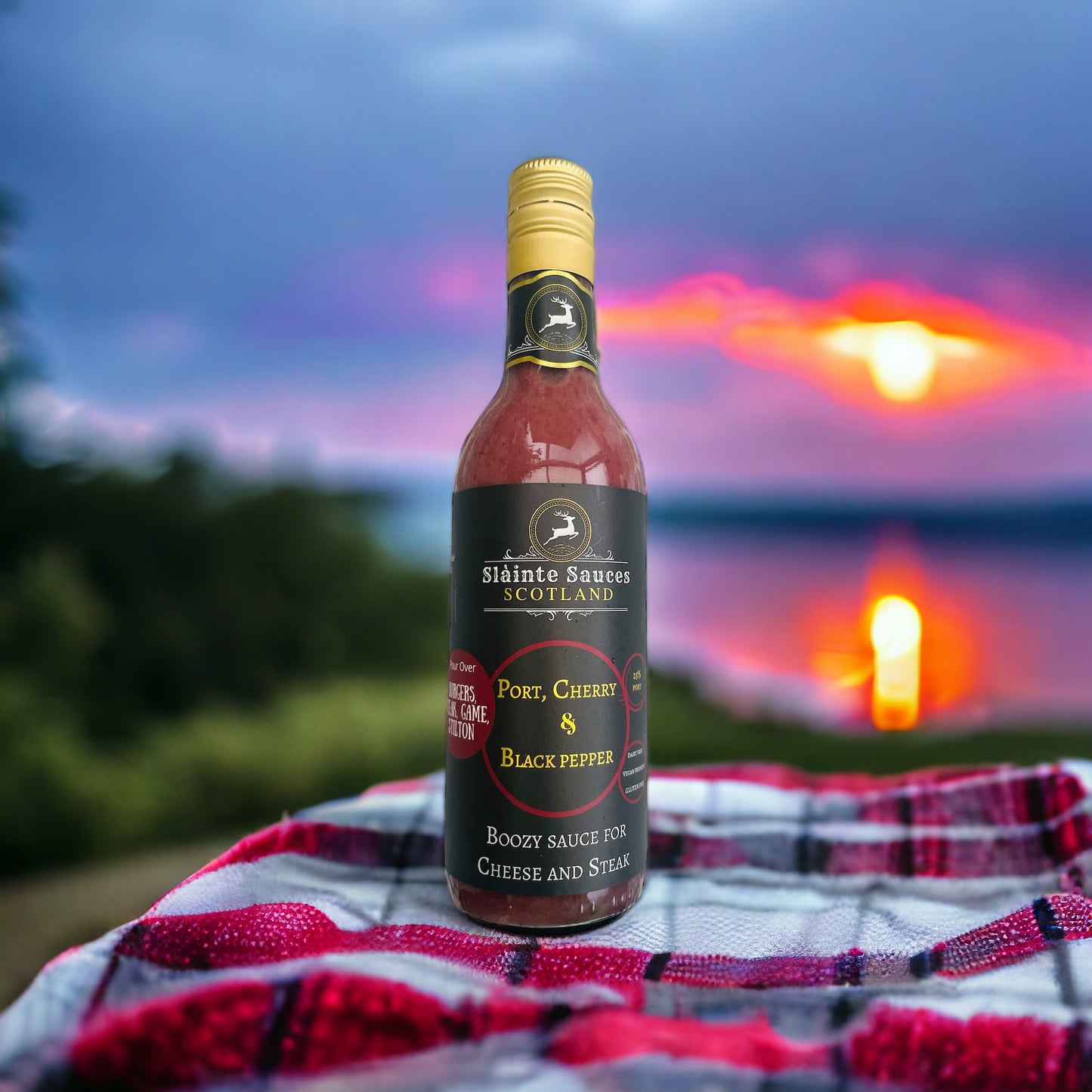 Savoury Sauce Gift Set - Whisky, Lemon with Chilli & A Port, Cherry & Black Pepper