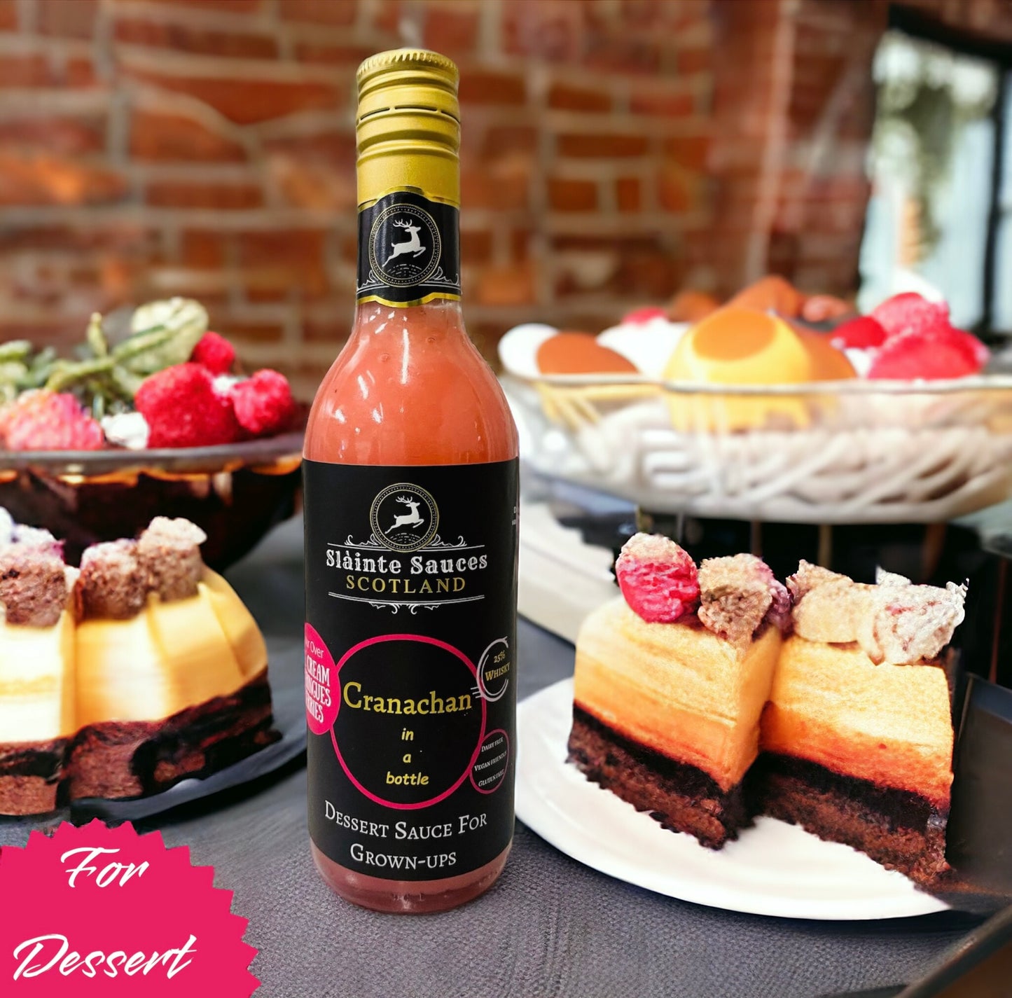 Scottish Dessert Sauce Gift Pack - Cranachan & Clootie Dumpling in a Bottle