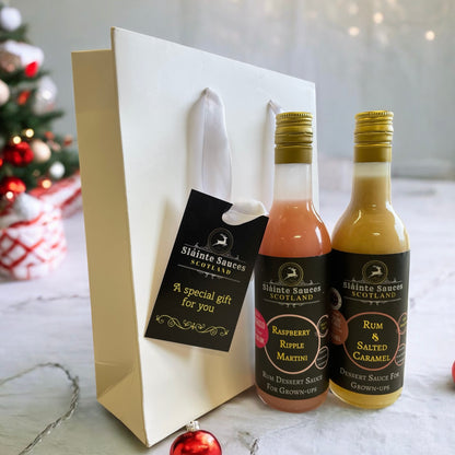 Bestselling Boozy Dessert Sauce Gift Set – Rum & Salted Caramel & Raspberry Ripple Martini