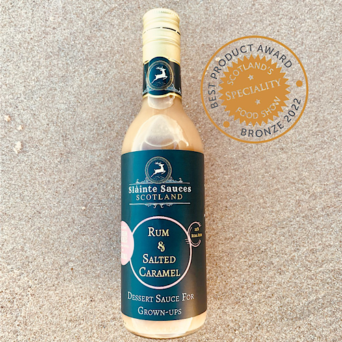 Rum & Salted Caramel Sauce -  Scottish Boozy Dessert Topping & Gourmet Gift